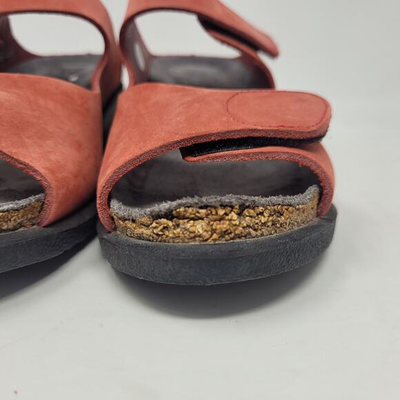 Cool Mephisto Sandals EU37 US7 Red Nubuck Clogs Slides Straps Slip On Comfort - Picture 13 of 15